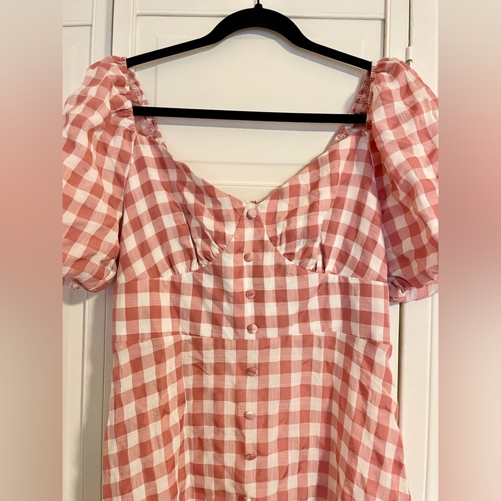 Gingham Puff Sleeve Dress